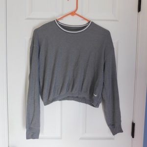 hollister waffle crop top long sleeve